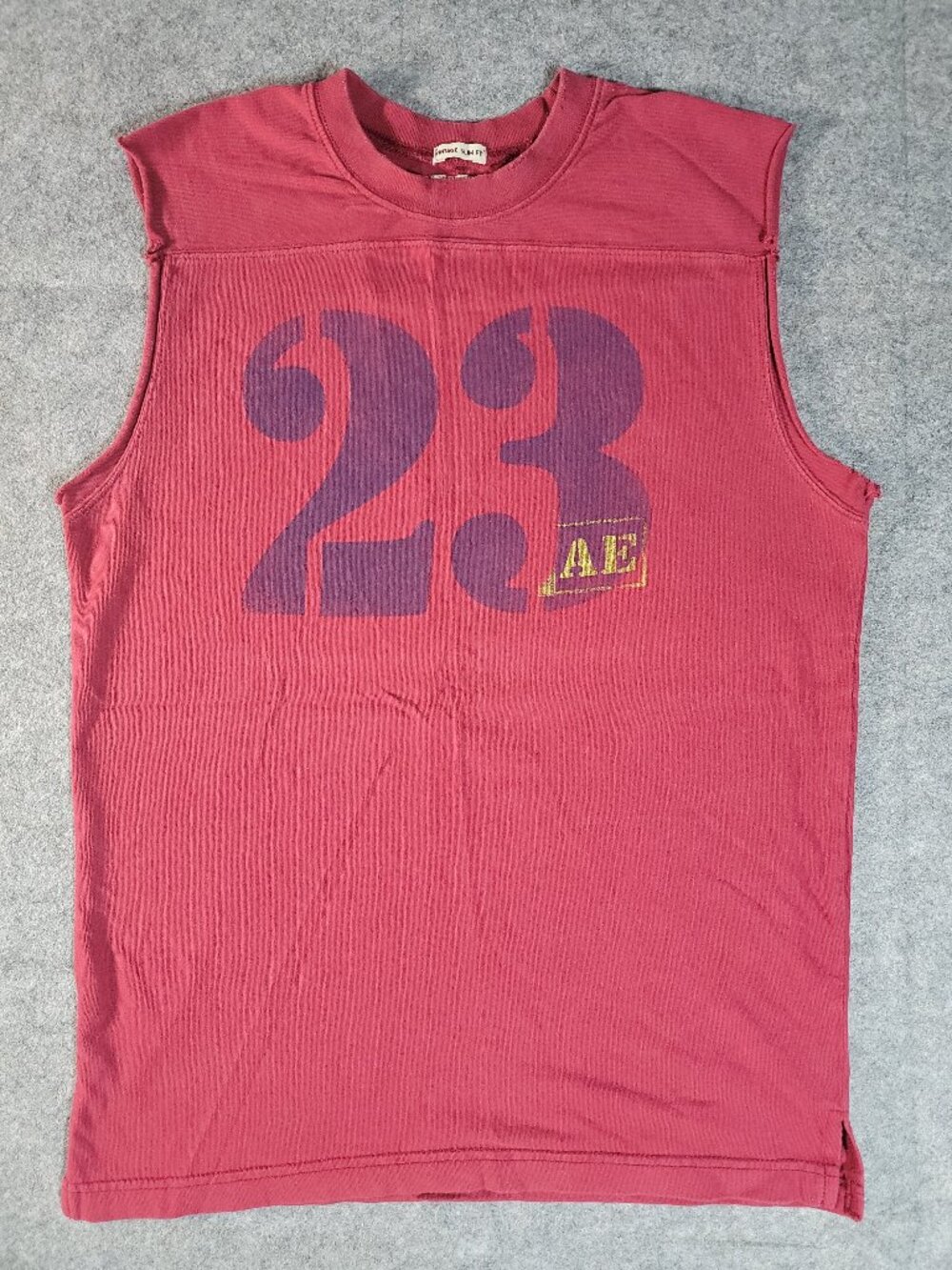 Y2K American Eagle Outfitters Red Graphic 23 Cutoff Sleeveless Tee Size Small